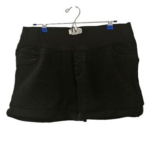 Black ASOS Design Maternity Comfort Mom Denim Shorts